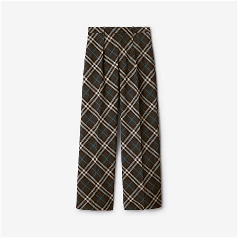 40621421 burberry|Check Wool Blend Tailored Trousers in Snug .